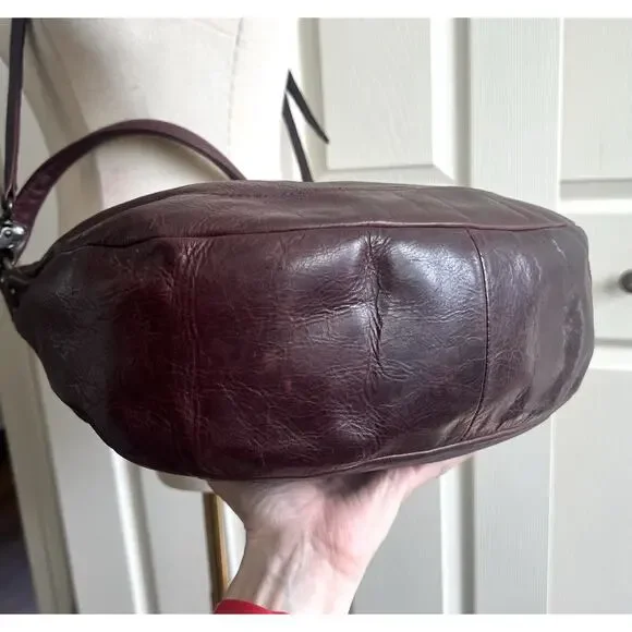 FRYE Melissa Slouchy Burgundy Antique Leather Large Hobo Crossbody Purse Bag - Picture 7 of 14